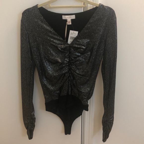 Scripted Metallic Long- Sleeve Bodysuit NWT - Picture 6 of 15